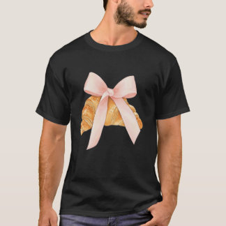 T-shirt Coquette Bow Rose Croissant Cute Paris France Fren