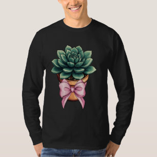 T-shirt Coquette Bow Succulent Cactus Plante Maman Mères D