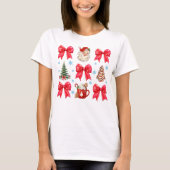 T-shirt Coquette Bow Sucre de canne Christmas Tree Cake (Devant)