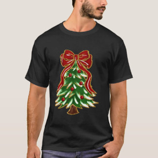 T-shirt Coquette colorée Bow Christmas Tree Gir de Noël