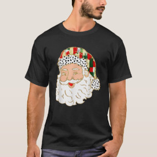 T-shirt Coquette colorée Bow Santa Claus Face Noël P