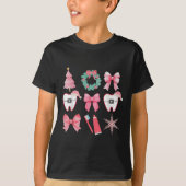 T-shirt Coquette de Noël Bow Orthodontie dentaire C (Devant)