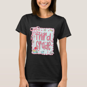 T-shirt Coquette Féminin Nœud Rose Professeur de Troisième