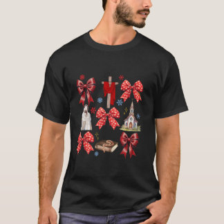 T-shirt Coquette Jesus Noël Bow Bible chrétienne Vers