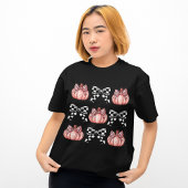 T-shirt Coquette noire À damiers bow Citrouille léopard ro