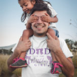 T-shirt Coquette Purple Bows Papa de la fille d'anniversai<br><div class="desc">T-shirt à thème arc mignon pour la fête d'anniversaire de votre enfant. Illustration de rubans violets dessinés à la main. Le texte dit "papa de la fille d'anniversaire."</div>