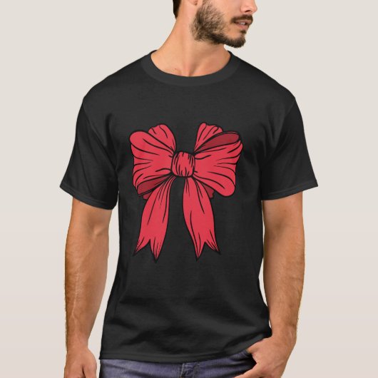 T-shirt Coquette rose Bow Coeurs rouges Jeune Fille Femmes (Devant)