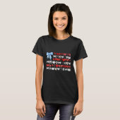 T-shirt Coquette Rouge Blanc Et Bleu Américain Bows Funny  (Devant entier)