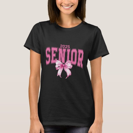 T-shirt Coquette Senior 2025 Rose Bow (Devant)