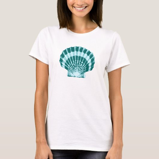 T-shirt Coquillage - Nuances de bleu sarcelle (Devant)