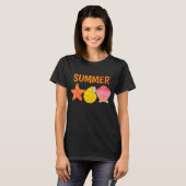 T-shirt Coquillages d'été rétro (Devant entier)