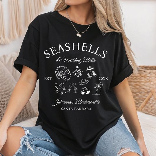 T-shirt Coquillages et cloches Mariages Bachelorette Bach