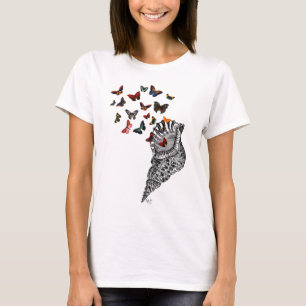 T-shirt Coquille de conque et papillons 2
