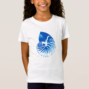 T-Shirt Coquille de Nautilus - bleu cobalt et blanc