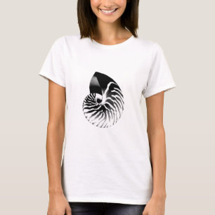 T-shirt Coquille de Nautilus - noir et blanc