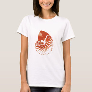 T-shirt Coquille de Nautilus - terre cuite et blanc
