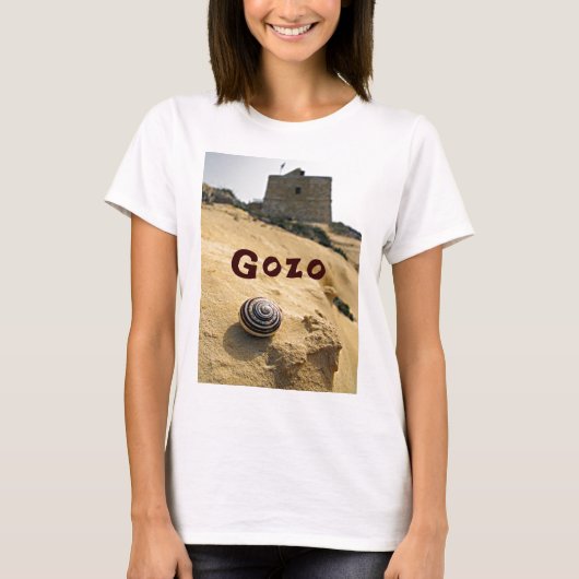 T-shirt Coquille et tour, Gozo, Malte (Devant)