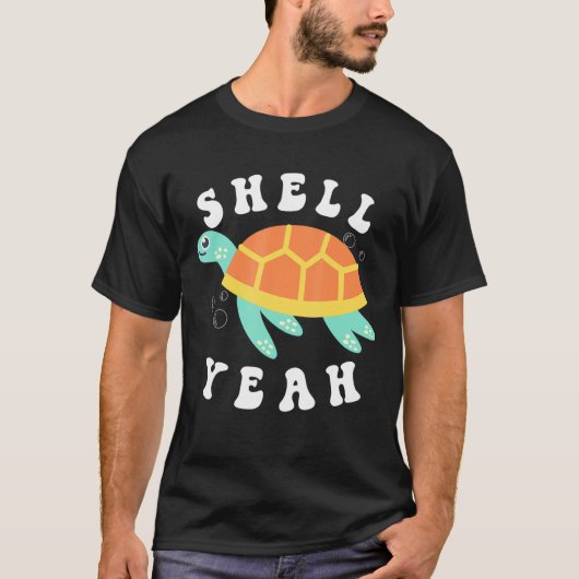 T-shirt Coquille Oui Turtle Sea Swim Ocean Bubbles Water A (Devant)