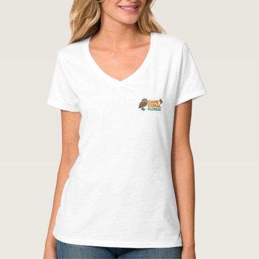 T-shirt Corail de cap creusant des hiboux (Devant)