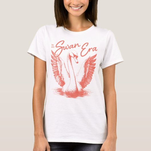 T-shirt Corail de l'époque branchée du cygne (Devant)