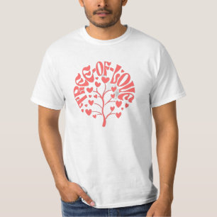 T-Shirt Corail Rétro « Arbre de l'Amour » Typograp