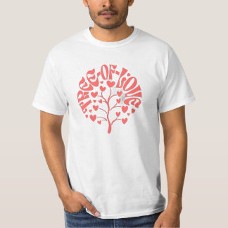 T-Shirt Corail Rétro « Arbre de l'Amour » Typograp