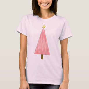 T-shirt Coral rose Ombre moderne arbre de Noël