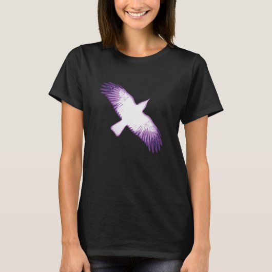 T-shirt Corbeau blanc et violet (Devant)
