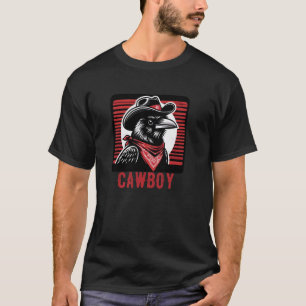 T-shirt Corbeau cow-boy drôle, oiseau de style western ave
