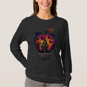 T-shirt Corbeau de nuit effrayant Pomme Château hanté Spoo