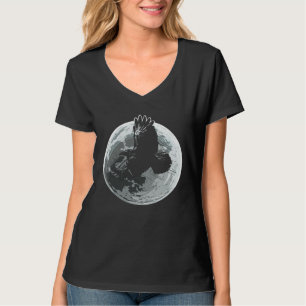 T-shirt Corbeau de pleine lune Oiseau noir gothique