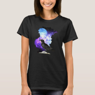 T-shirt Corbeau Et Lune De Nuit Ornithologie Du Noir