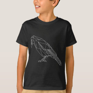 T-shirt Corbeau géométrique polygonale corbeau gothique fe