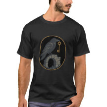 Corbeau mystique avec clé et ruines