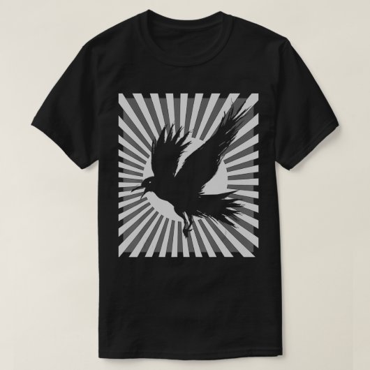 T-shirt Corbeau noir japonais esthétique rétro corbeau (Design devant)