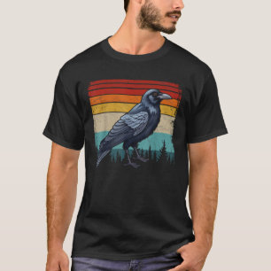 T-shirt Corbeau Oiseau Vintage Distressed Style Rétro Cool