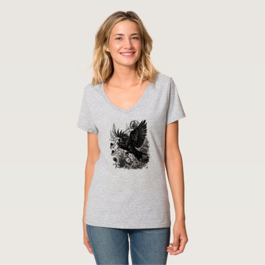 T-shirt Corbeau Steampunk (Devant entier)