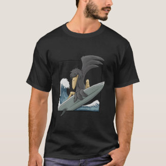 T-shirt Corbeau surfeur décontracté funky surfer sur Wa Ja
