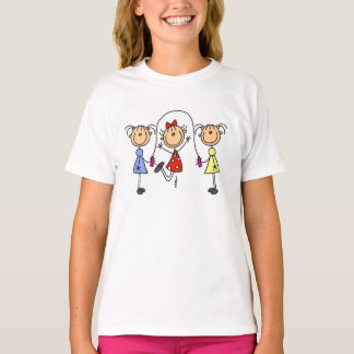 T-shirt Corde à sauter de filles de bâton