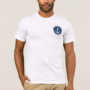 T-shirt Corde d'ancre nautique Navy Nom du capitaine de ba