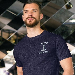 T-shirt Corde d'Ancre nautique vintage Nom du capitaine