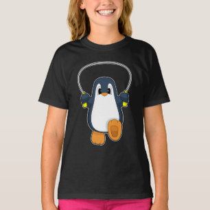 T-shirt Corde de pingouin sautant la corde de saut