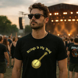 T-shirt Cordes de musique bluegrass folk Banjo