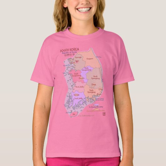 T-shirt Corée Carte Kids T Shirt (Devant)