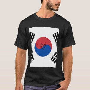 T-shirt Corée du Sud Drapeau Coréen coeur fière nation du 