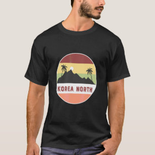 T-shirt Corée Nord Montagne Et Palmiers