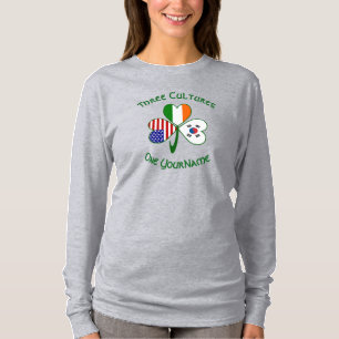 T-shirt Corée (Sud) Irlandais Américain Trèfle Personnalis
