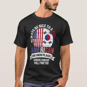 T-shirt Coréen Américain Nous Connaissons Des Endroits Où