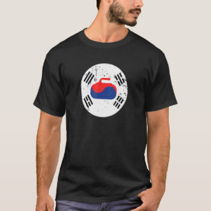T-shirt Coréen Curler Drapeau Drapeau Sport Curler Skip T