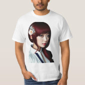 T-shirt Coréen mignon fille chaude (Devant)
